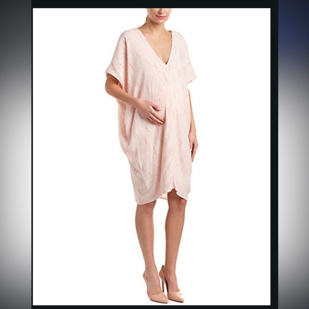 EUC HATCH Maternity The Slouch Shift Dress Pink/Ivory Pattern.